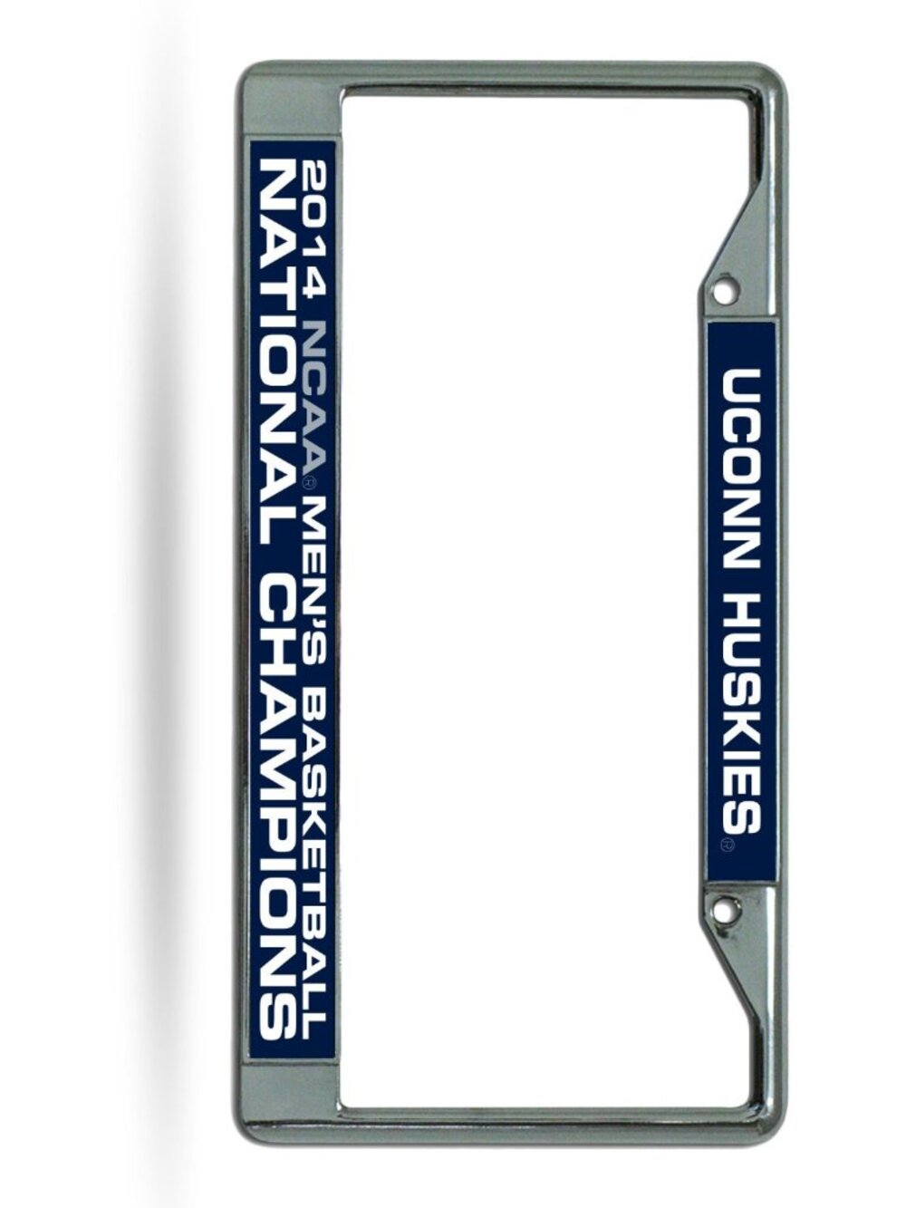 UCONN Huskies 2014 NCAA Mens Basketball Champions Chrome Laser Cut License Plate
